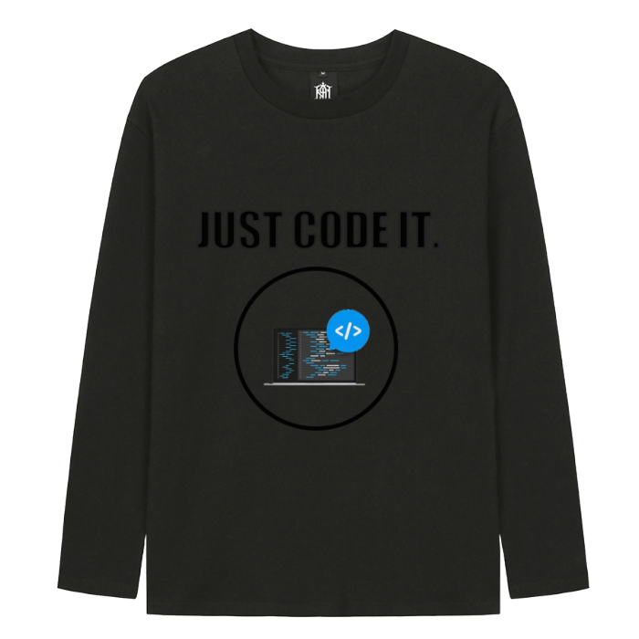 긴팔티셔츠(블랙) 앞면 프린팅