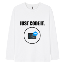 긴팔티셔츠(화이트) 앞면 프린팅