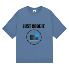 반팔티셔츠 20수(블루) 앞면 프린팅